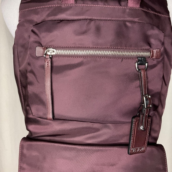 TUMI Voyageur Backpack Burgundy Nylon Leather Trim Travel Work Laptop Bag main image 7